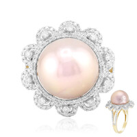 Anello in oro con Perla Ming Rosa Royal (TPC)