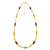 Collana in argento con Ambra Baltica Cognac