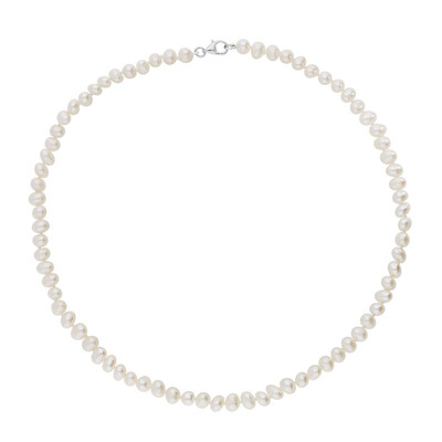 Collana in argento con Perla d'Acqua Dolce Bianca