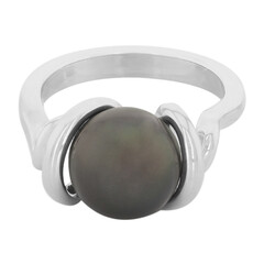 Anello in argento con Perla Tahitiana