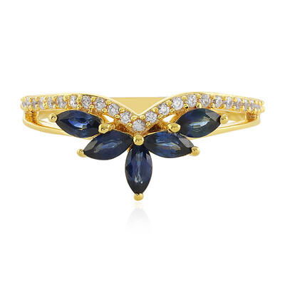 Anello in argento con Zaffiro Blu del Madagascar