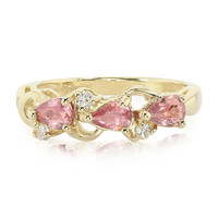 Anello in oro con Zaffiro Padparadscha (non riscaldato)