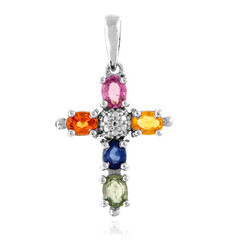 Ciondolo in argento con Zaffiro Fancy