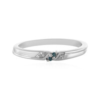 Anello in argento con Diamante Blu I3