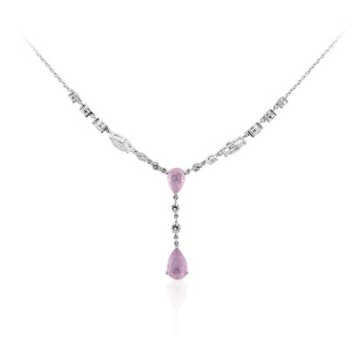 Collana in argento con Quarzo porpora pastello