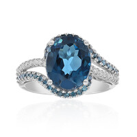 Anello in oro con Topazio Blu Londra