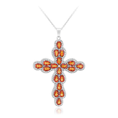 Collana in argento con Quarzo Mistico Arancione