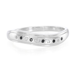 Anello in argento con Zaffiro Bianco e Spinello Nero