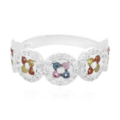 Anello in argento con Zaffiro Fancy