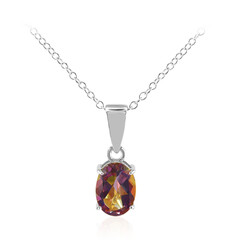 Collana in argento con Quarzo Mistico Aurora