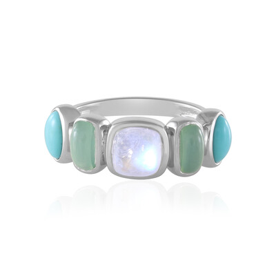Anello in argento con Pietra di Luna Blu (KM by Juwelo)