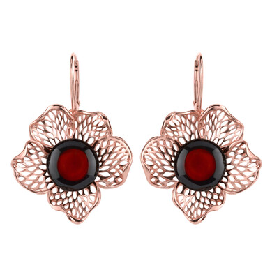 Orecchini in argento con Ambra Baltica color Ciliegia (dagen)