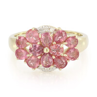 Anello in oro con Zaffiro Padparadscha (non riscaldato)