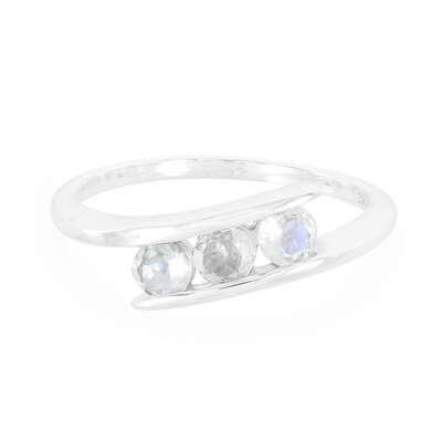 Anello in argento con Pietra di Luna Arcobaleno