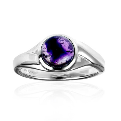 Anello in argento con Ametista Chevron