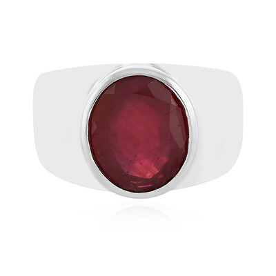 Anello da uomo in argento con Rubino del Madagascar