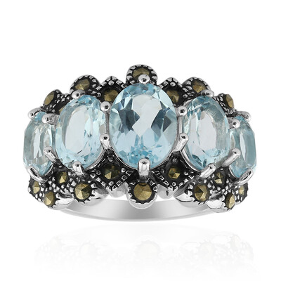 Anello in argento con Topazio Blu Cielo