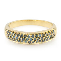 Anello placcato in oro con Diamante Fancy