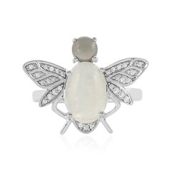Anello in argento con Pietra di Luna Arcobaleno