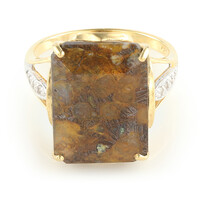 Anello placcato in oro con Quarzo Dinosauro