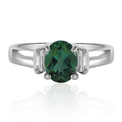 Anello in argento con Topazio Verde Farfalla
