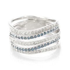 Anello in argento con Diamante Blu