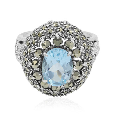 Anello in argento con Topazio Blu Cielo