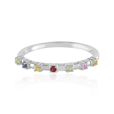 Anello in argento con Zaffiro Fancy