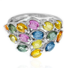 Anello in argento con Zaffiro Fancy
