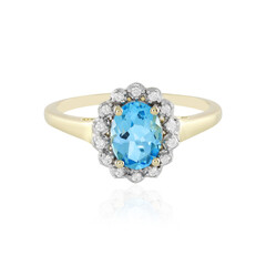 Anello in oro con Topazio Blu Svizzero (Adela Gold)