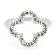 Anello in argento con Diamante Verde Foresta