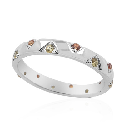 Anello in argento con Zaffiro Arancione