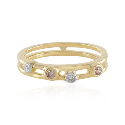 Anello in oro con Diamante Champagne SI1
