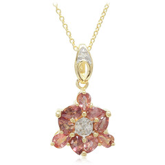 Collana in oro con Zaffiro Padparadscha (non riscaldato)