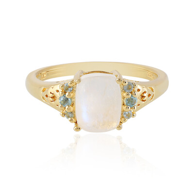 Anello in argento con Pietra di Luna Arcobaleno