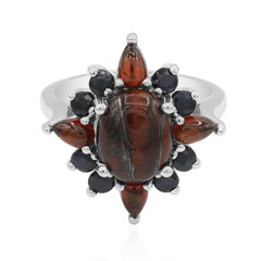 Anello in argento con Occhio di Tigre Rosso