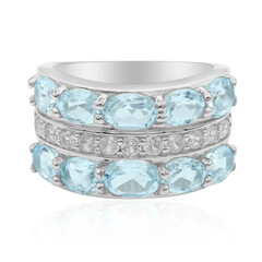 Anello in argento con Topazio Blu Cielo