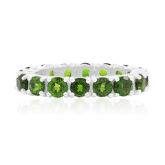 Anello in argento con Diopside Russo
