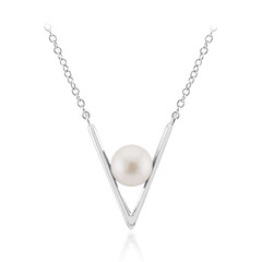 Collana in argento con Perla d'Acqua Dolce Bianca