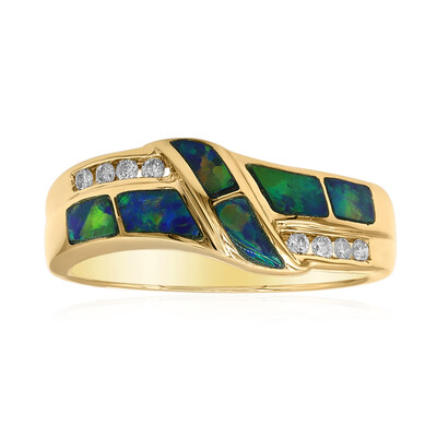 Anello in oro con Opale Nero di Lightning Ridge (CIRARI)