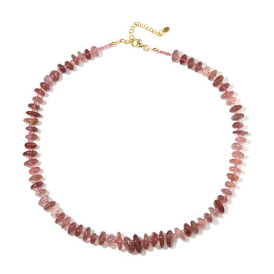 Collana in argento con Quarzo Fragola