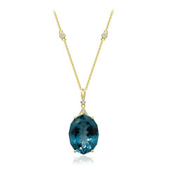 Collana in oro con Topazio Blu Londra