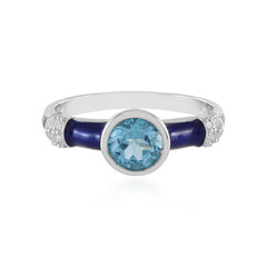 Anello in argento con Topazio Blu Svizzero