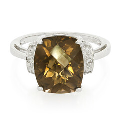 Anello in argento con Quarzo Fumè
