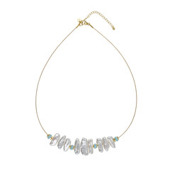 Collana in acciaio inossidabile con Perla d'Acqua Dolce Bianca