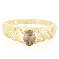 Anello placcato in oro con Zircone Cannella