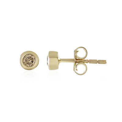 Orecchini in oro con Diamante Champagne SI2