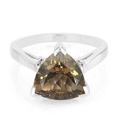 Anello in argento con Quarzo Fumè