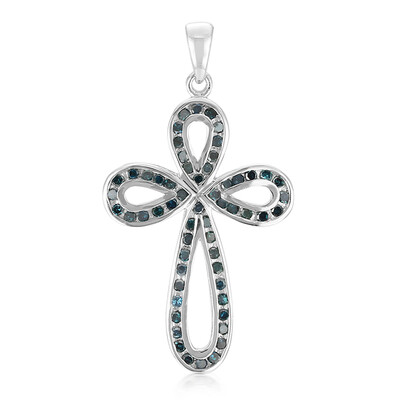 Ciondolo placcato in platino con Diamante Fancy