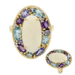Anello in oro con Opale Bianco